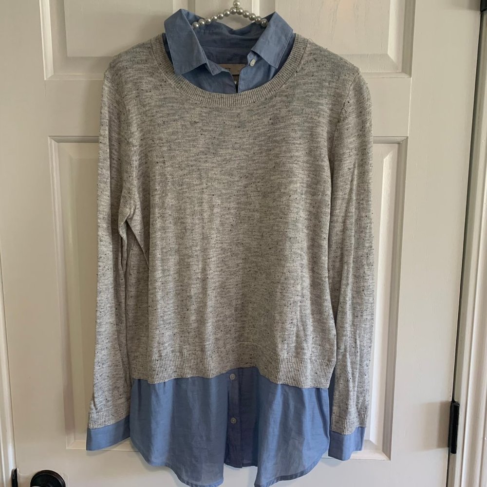 LOFT Ladies Petite Lightweight Long Sleeve Knit Sweater Size M